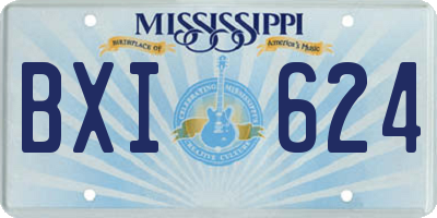 MS license plate BXI624