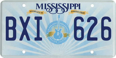 MS license plate BXI626