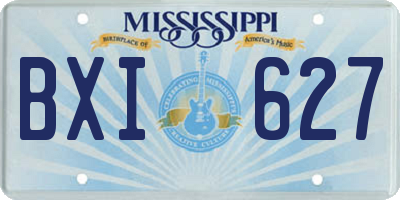 MS license plate BXI627