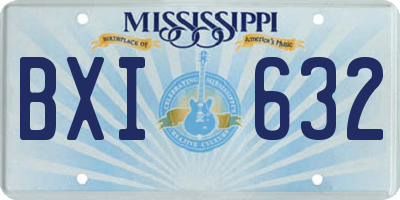 MS license plate BXI632