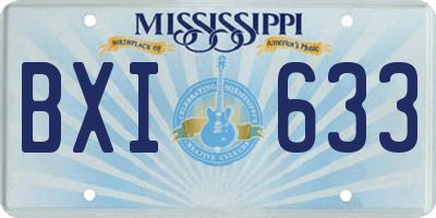 MS license plate BXI633