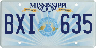 MS license plate BXI635