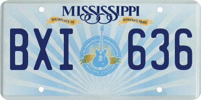 MS license plate BXI636