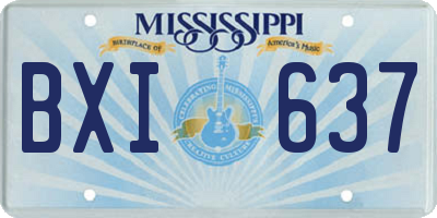 MS license plate BXI637