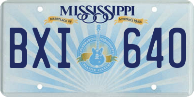 MS license plate BXI640