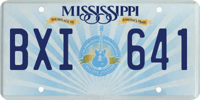 MS license plate BXI641