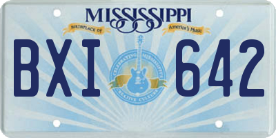 MS license plate BXI642