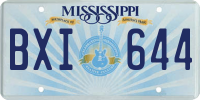 MS license plate BXI644