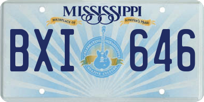 MS license plate BXI646