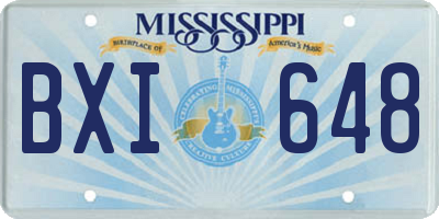 MS license plate BXI648