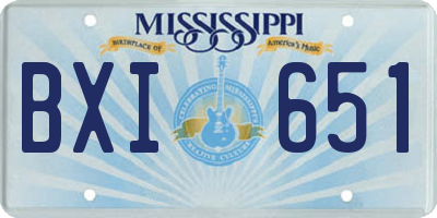 MS license plate BXI651