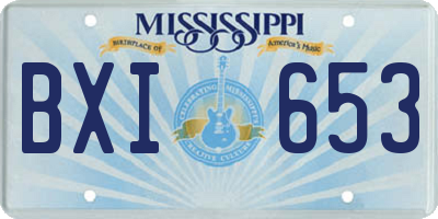 MS license plate BXI653