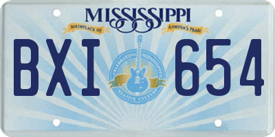 MS license plate BXI654