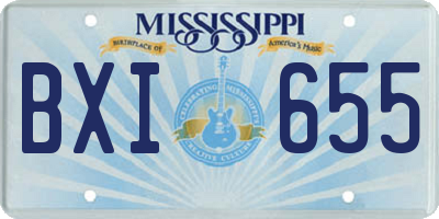MS license plate BXI655