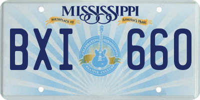 MS license plate BXI660
