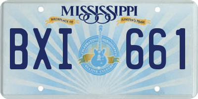 MS license plate BXI661