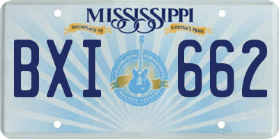 MS license plate BXI662