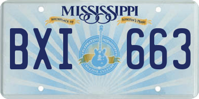 MS license plate BXI663