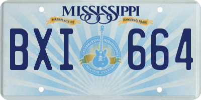 MS license plate BXI664