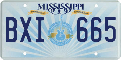 MS license plate BXI665
