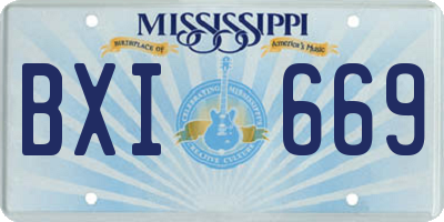 MS license plate BXI669