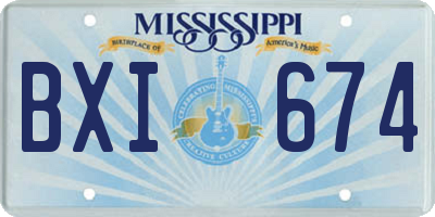 MS license plate BXI674