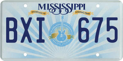 MS license plate BXI675