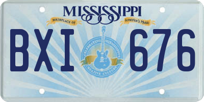 MS license plate BXI676