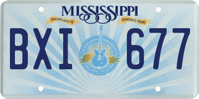 MS license plate BXI677