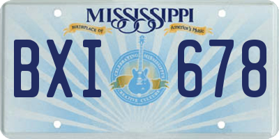 MS license plate BXI678