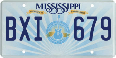 MS license plate BXI679