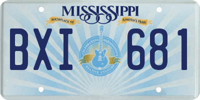 MS license plate BXI681