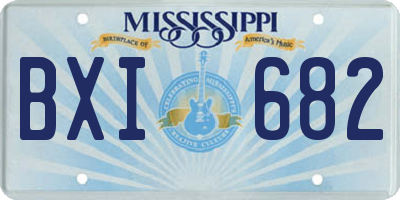MS license plate BXI682
