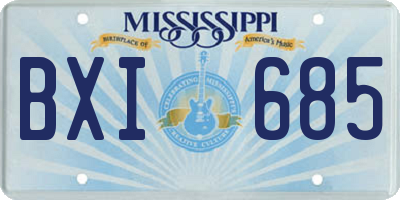 MS license plate BXI685
