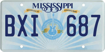 MS license plate BXI687