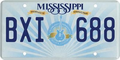 MS license plate BXI688