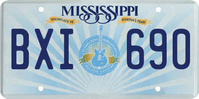 MS license plate BXI690