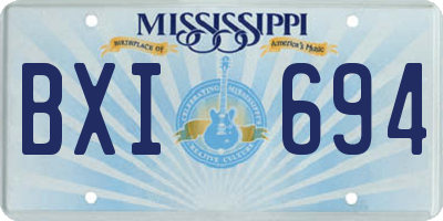 MS license plate BXI694