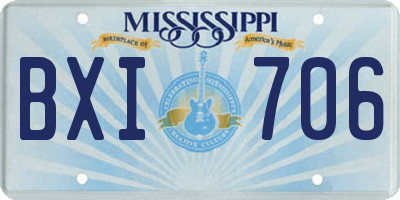 MS license plate BXI706