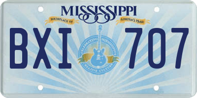 MS license plate BXI707