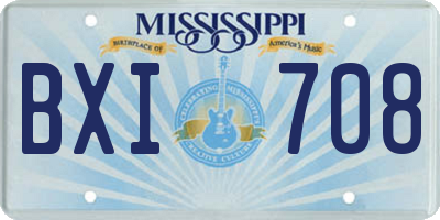 MS license plate BXI708