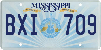 MS license plate BXI709