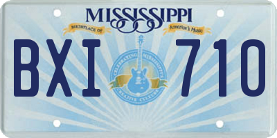 MS license plate BXI710