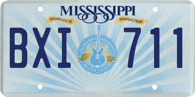 MS license plate BXI711