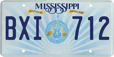 MS license plate BXI712