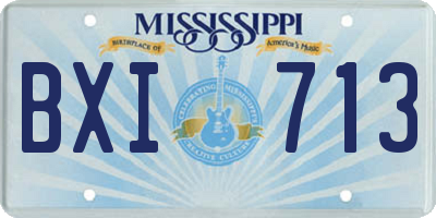 MS license plate BXI713