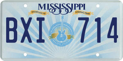 MS license plate BXI714