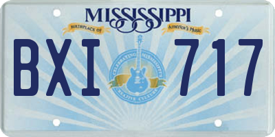 MS license plate BXI717