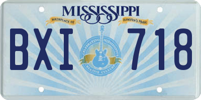 MS license plate BXI718