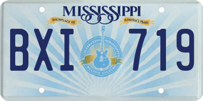 MS license plate BXI719